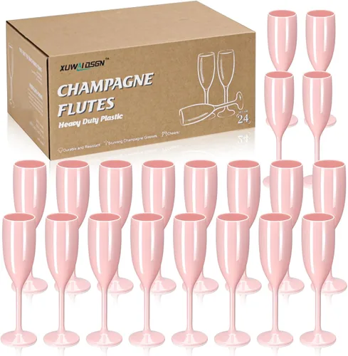 Miniatura 12 de XUWAIDSGN Copas de champán acrílicas, copas de champán para brindis de boda, copa de champán de plástico, reutilizable, irrompible, para despedida