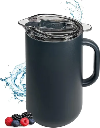 Miniatura 8 de Jarra Premium Aislada de Served (0.87 cuartos de galón/66oz) - Jarra de Acero Inoxidable con Pared Doble, Forrada en Cobre con Tapa - Jarra Térmica