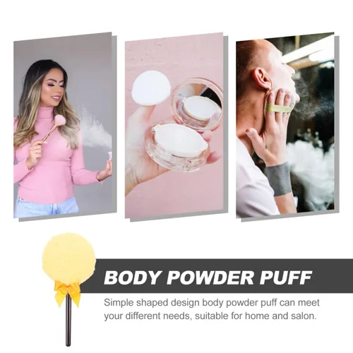 Miniatura 5 de LALAFINA Daisy Plush Body Powder Puff con mango suave y esponjoso aplicador de polvo compacto para salón y uso doméstico