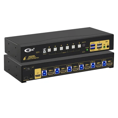 Miniatura 8 de CKL Conmutador KVM Dual Monitor HDMI 4K @60Hz (2 Monitores 2 Computadoras 922HUA-3) para el hogar y la oficina a consola, computadoras portátiles