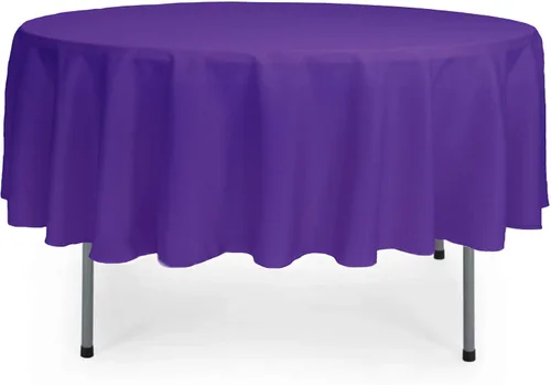 Miniatura 35 de YOUR CHAIR COVERS - Mantel redondo de poliéster prémium de 120 pulgadas - Mantel de lino color champán para mesas redondas estándar