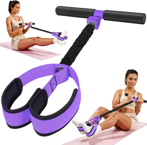 Miniatura 10 de Pedal Resistance Band with Handle, Upgraded Durable Thickened Latex Tubes and Soft Foam Fabric Foot Pedal, Sit Up Exercise Equipment for Abdomen