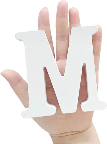 Miniatura 2 de Letras blancas de madera sin terminar de 4 pulgadas para manualidades, letras del alfabeto de madera para decoración de pared, letras de marquesina