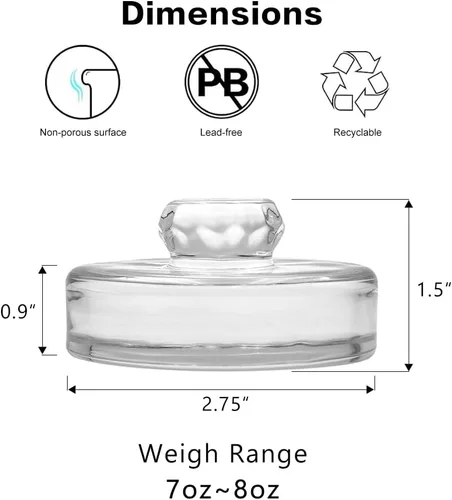 Miniatura 2 de Paquete de 9 pesas de vidrio de fermentación para frascos Mason grandes de boca ancha, kit de fermentación con mango de fácil agarre para Picklin