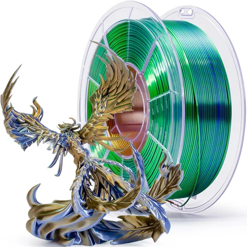 Miniatura 37 de ZIRO Filamento PLA, Filamento de Impresora 3D de Seda de Coextrusión de Triple Color 1.75mm, para Bolígrafo de Impresora 3D, Carrete PLA Multicolor