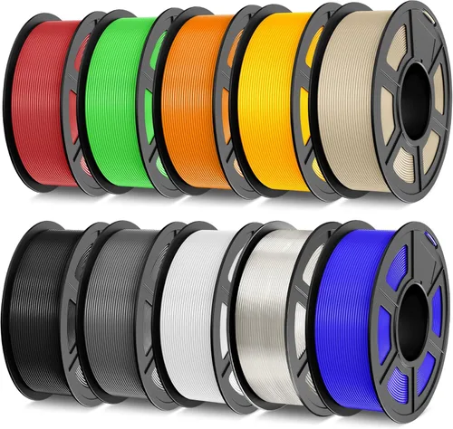 Miniatura 38 de TECBEARS Paquete de filamentos de ácido poliláctico (PLA), 8.82 oz/carrete, 16 colores, 8.8 lbs en total, Amarillo