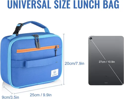 Miniatura 3 de Genteen Paquete de 2 bolsas de almuerzo suaves aisladas con doble cremallera, resistente, congelable y reutilizable para niños, hombres