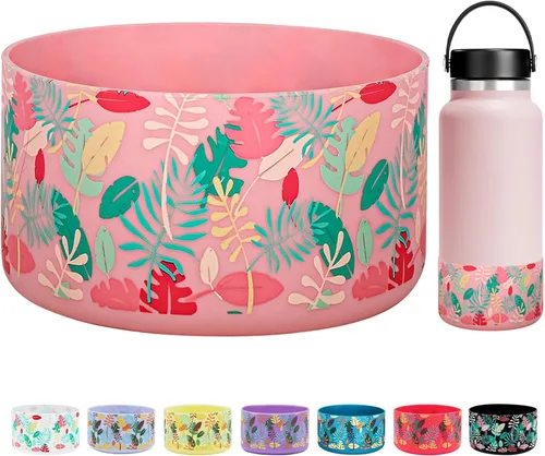 Miniatura 13 de HEYSKAY Bota protectora de silicona para botella de agua Hydro Flask, botella de agua de boca ancha, protector inferior de silicona antideslizante