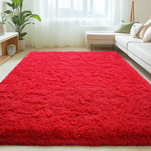 Miniatura 54 de Mugorn - Alfombra de 8 x 10 pies, alfombras grandes, esponjosas, suaves, peludas, antideslizantes, mullidas para interiores, color negro, 8 x 10 pies