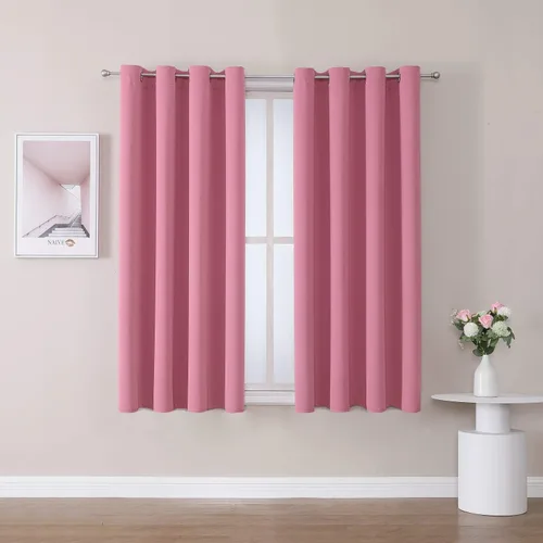 Miniatura 8 de ChrisDowa - Cortinas de cenefa pequeñas para cocina, cortinas cortas con ojales y aislamiento térmico para oscurecer la sala y habitación