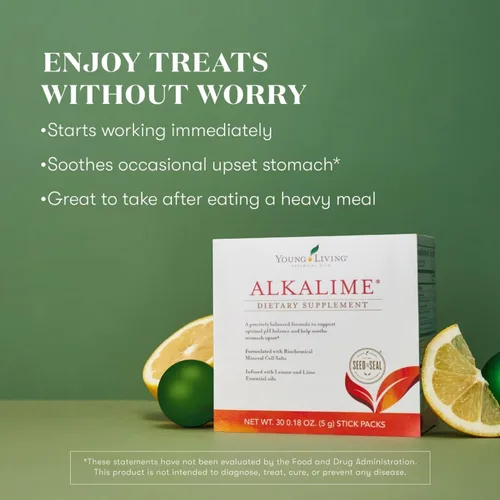 Miniatura 2 de Young Living Paquetes de barras AlkaLime 30 unidades Suplemento vitamínico y mineral Bienestar digestivo Suave para el estómago Infundido