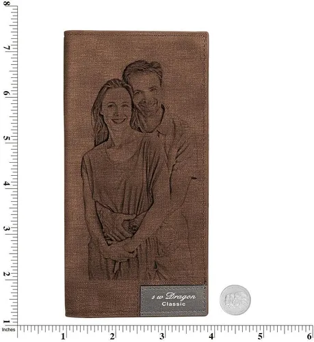 Miniatura 4 de Carteras personalizadas para hombres, cartera larga de cuero con foto grabada personalizada para hombres, billetera personalizada con fotos regalos