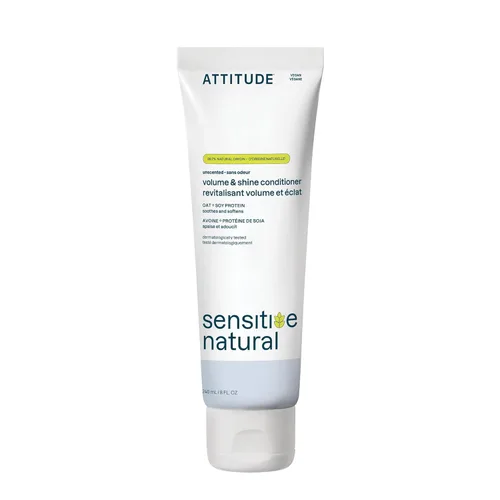 ATTITUDE Acondicionador de cabello extra suave para cuero cabelludo seco sensible, avena calmante, ingredientes derivados naturalmente, probado