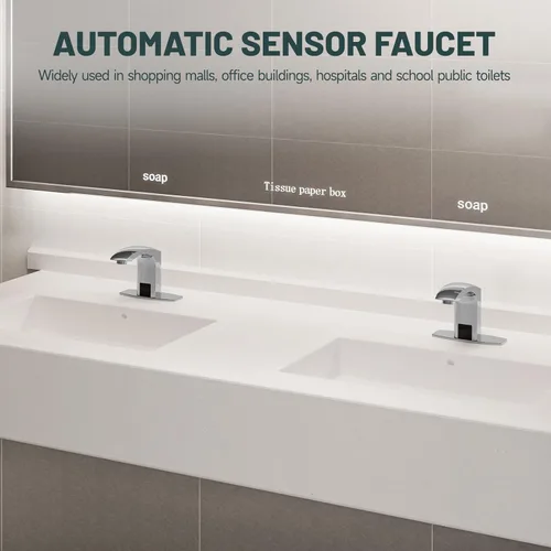 Miniatura 7 de Llave del agua del cuarto de baño, automática de Greenspring. único diseñador de llave mezcladora de monomando para fregadero con acabado en cromo