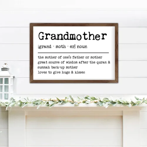Miniatura 14 de Family Lettering Frame Wood Signs Definitions Christmas Tree Vintage Wall Art Wood Frame Sign Encouragement Farmhouse Wood Sign for Home Door Window