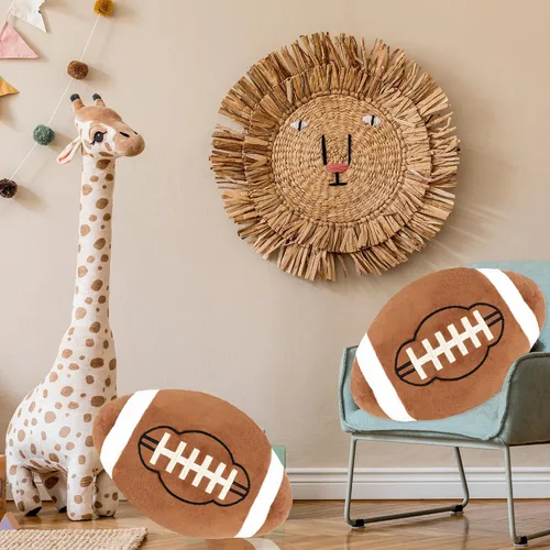 Miniatura 3 de 2 almohadas de felpa de fútbol de 12 pulgadas, almohadas de fútbol suaves para niños, suministros de fiesta de cumpleaños, regalos para decoración