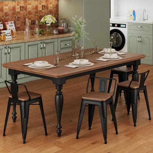Miniatura 7 de Changjie Furniture - Juego de 4 sillas altas de metal con diseño industrial para barra de cocina o bar con respaldo bajo, Metal, Negro, 18 pulgadas