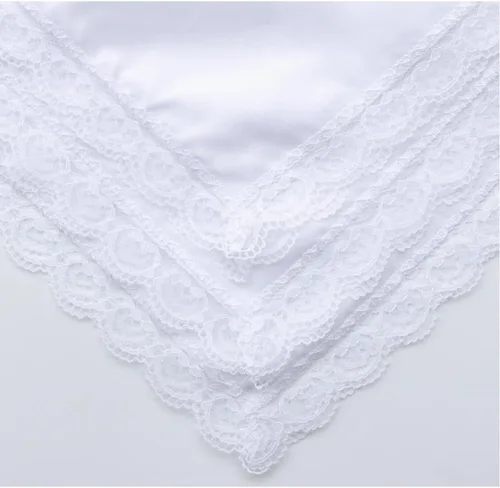 Miniatura 4 de Deeorla Pañuelo de encaje de algodón para mujer, pañuelos de boda blancos para mujer