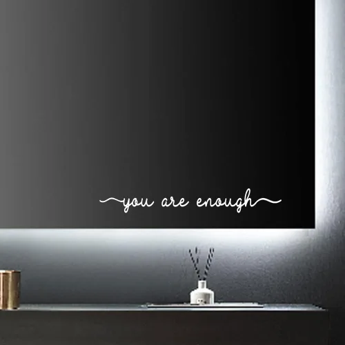 Miniatura 6 de Vinilo adhesivo con cita de espejo: fácil de aplicar y pelar suave, letras blancas de 18 x 2.3 pulgadas, para espejo de baño, pared de dormitorio
