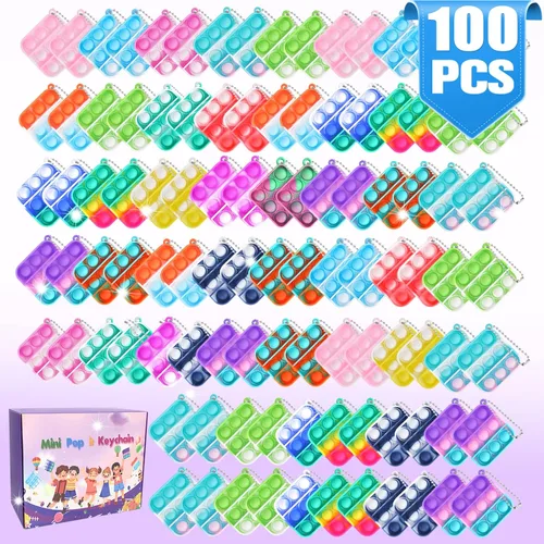 Paquete de 100 mini juguetes para la ansiedad, recuerdos de fiesta, juguetes sensoriales de silicona para apretar, juguetes sensoriales a granel,