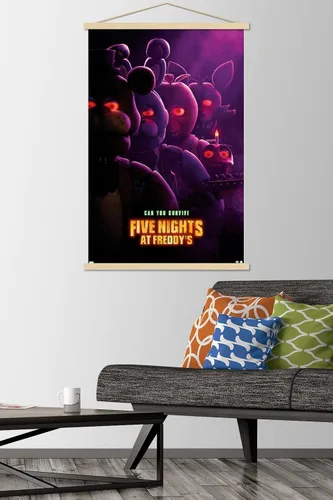 Miniatura 2 de Trends International Five Nights at Freddy's Movie - Póster de pared de una hoja, 22.37 x 34.00 pulgadas, paquete de impresión y colgador de madera