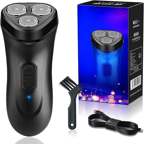 Maquinilla de afeitar eléctrica para hombres, afeitadora recargable inalámbrica para hombres, afeitadora facial portátil, maquinilla de afeitar