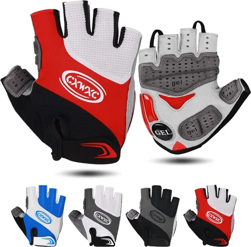 Miniatura 15 de CXWXC Guantes de ciclismo para hombres y mujeres – Guantes de ciclismo transpirables de gel para bicicleta de montaña – Guantes antideslizantes