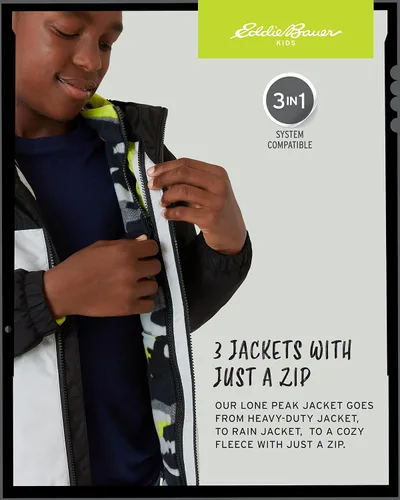 Miniatura 3 de Eddie Bauer Lone Peak - Chaqueta impermeable 3 en 1 con aislamiento térmico y forro polar extraíble (5-20)