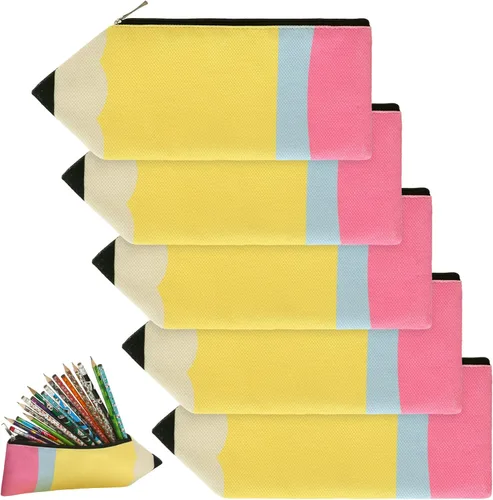 Kisston 6 piezas de regalo de agradecimiento para profesores de Navidad, estuche en forma de lápiz, estuche a granel, bolsa kawaii bolsa portátil