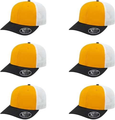 Miniatura 115 de Cap America i8502 Flexfit 110 Premium - Gorra de camionero de perfil medio con 6 paneles de malla trasera con protección UV y cierre ajustable Azul