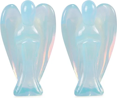 Miniatura 8 de Artistone Estatuas y figuras de ángel de cristal de amatista, bolsillo de gemas talladas, piedra curativa de ángel de la guarda, regalos