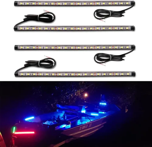 Luces de Barco para Pesca Nocturna, Instalación Adhesiva Luz de Cubierta de Barco, Luz Interior, Luces de Inundación y Esparcidor para Botes Pontón