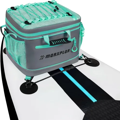 Miniatura 15 de MORXPLOR Waterproof PVC Material Paddleboard Cooler Deck Bag,40 cans Sup Deck Cooler Bag,Cooler Bag for Paddleboard,Lunch Box Cooler Insulated Blanco