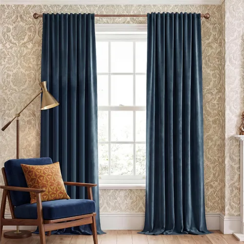 Miniatura 26 de NICETOWN Cortinas de terciopelo negro de 84 pulgadas de largo, 2 paneles, bolsillo para barra y pestaña trasera, cortinas opacas de lujo, cortinas