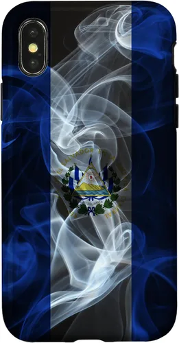 Miniatura 5 de Funda para iPhone 12/12 Pro Smoky El Salvador Bandera - Funda de Orgullo Salvadoreño Estilo Humo