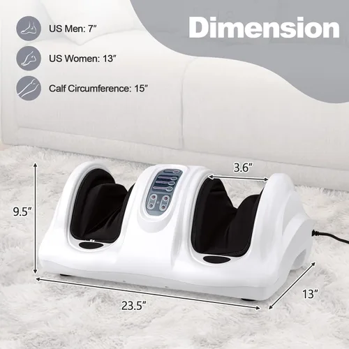 Miniatura 8 de ARLIME Masajeador de pies Shiatsu con control remoto, 4 modos de amasamiento profundo, masaje de piernas y tobillos y pantorrillas y pies para Blanco