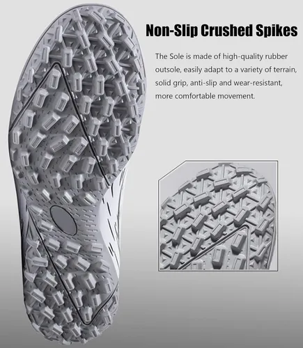Miniatura 4 de UYO Men's Soccer Cleats Football Shoes with High-Tops Lace-Up Non-Slip Spikes Ankle Support Outdoor Athletic Firm Ground Turf Sneaker