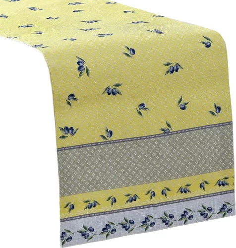 Miniatura 13 de Home Bargains Plus Mantel rectangular de tela, juego de 4 manteles individuales, estampado Olivier amarillo y gris oliva, manteles individuales