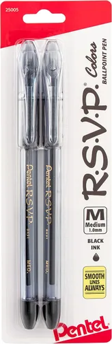 Miniatura 11 de Pentel® R.S.V.P.® - Bolígrafos de punta media, 0.039 in, barril transparente, colores de tinta surtidos, paquete de 8 Varios