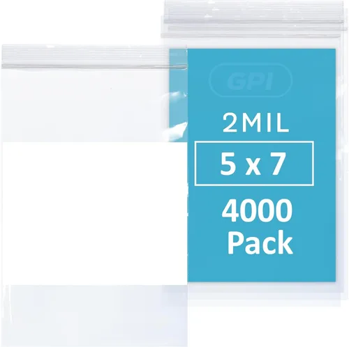 Miniatura 32 de GPI Caja de 1000 bolsas de plástico transparente recerrable con cremallera de 3" x 4" - A granel de 2 mil de grosor, bolsitas de poli fuertes