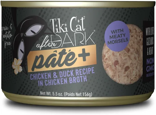 Miniatura 16 de Tiki Cat After Dark Pate+ huevo de pollo y codorniz, latas de 5.5 onzas (paquete de 8)