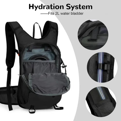Miniatura 5 de Mochila de ciclismo de 15L con hebilla para casco para hombres y mujeres, pequeña, impermeable, ligera, mochila de senderismo con correa