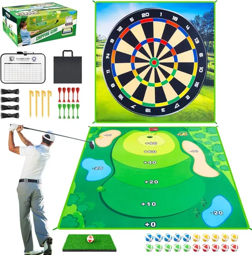 Juego de batalla de golf LYDARZ, juego de práctica de golf de chipping, tapete de juego para diversión en el patio trasero y entrenamiento de swing,
