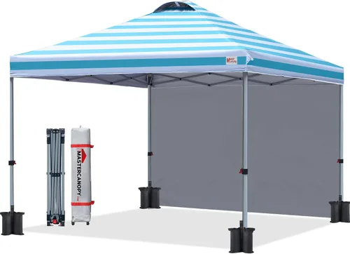 Miniatura 18 de MASTERCANOPY - Toldo desplegable duradero con 1 pared lateral (6.6 x 6.6 pies, caqui)