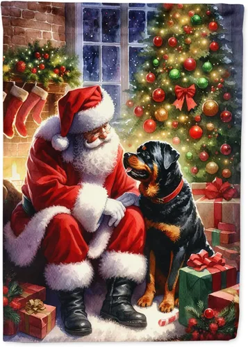 Miniatura 13 de Caroline's Treasures DAC4159CHF - Bandera de casa de Husky siberiano y Papá Noel para porche, grande, para colgar en la pared, poliéster