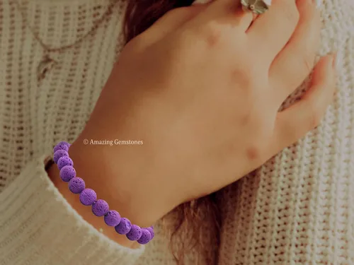 Miniatura 495 de Amazing Gemstone Pulsera de cristal para mujeres y hombres, pulsera de cristal curativo de protección, pulsera elástica con cuentas de piedras