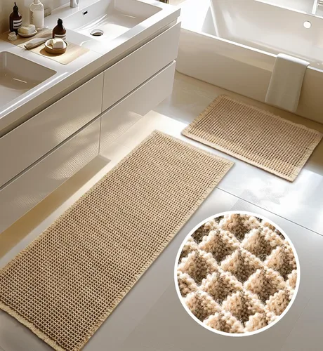Furicher Juego de alfombras de baño grandes con diseño de gofre, antideslizantes, ultra absorbentes, para decoración de baño, juego de alfombras de