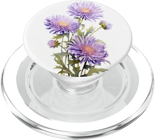 Miniatura 8 de purple aster flowers Acuarela PopSockets Estándar PopGrip