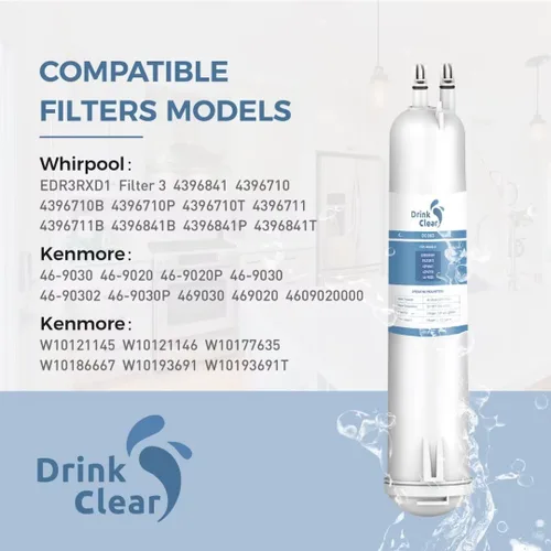 Miniatura 3 de EDR3RXD1 - Filtro de agua de repuesto, compatible con 4396841, filtro 3, 4396710, Kenmore 46-9083, 46-9030 filtro de agua para refrigerador, 1