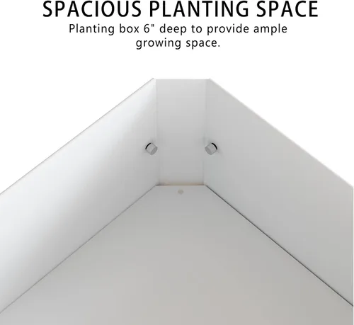 Miniatura 9 de PROXRACER Cama de jardín elevada con patas desmontables, maceta de metal elevada para cultivar hierbas frescas, verduras, flores, suculentas y otras